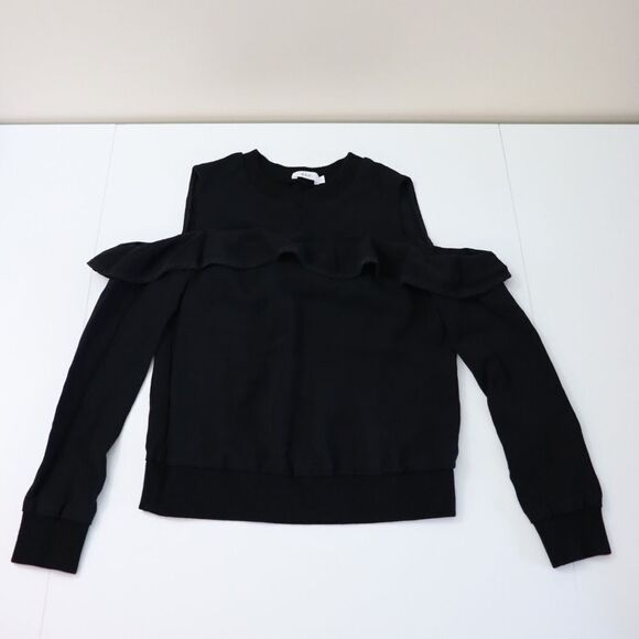 A.L.C Lindsey Black Cold Shoulder Ruffle Top Black Size 0 - Picture 2 of 11